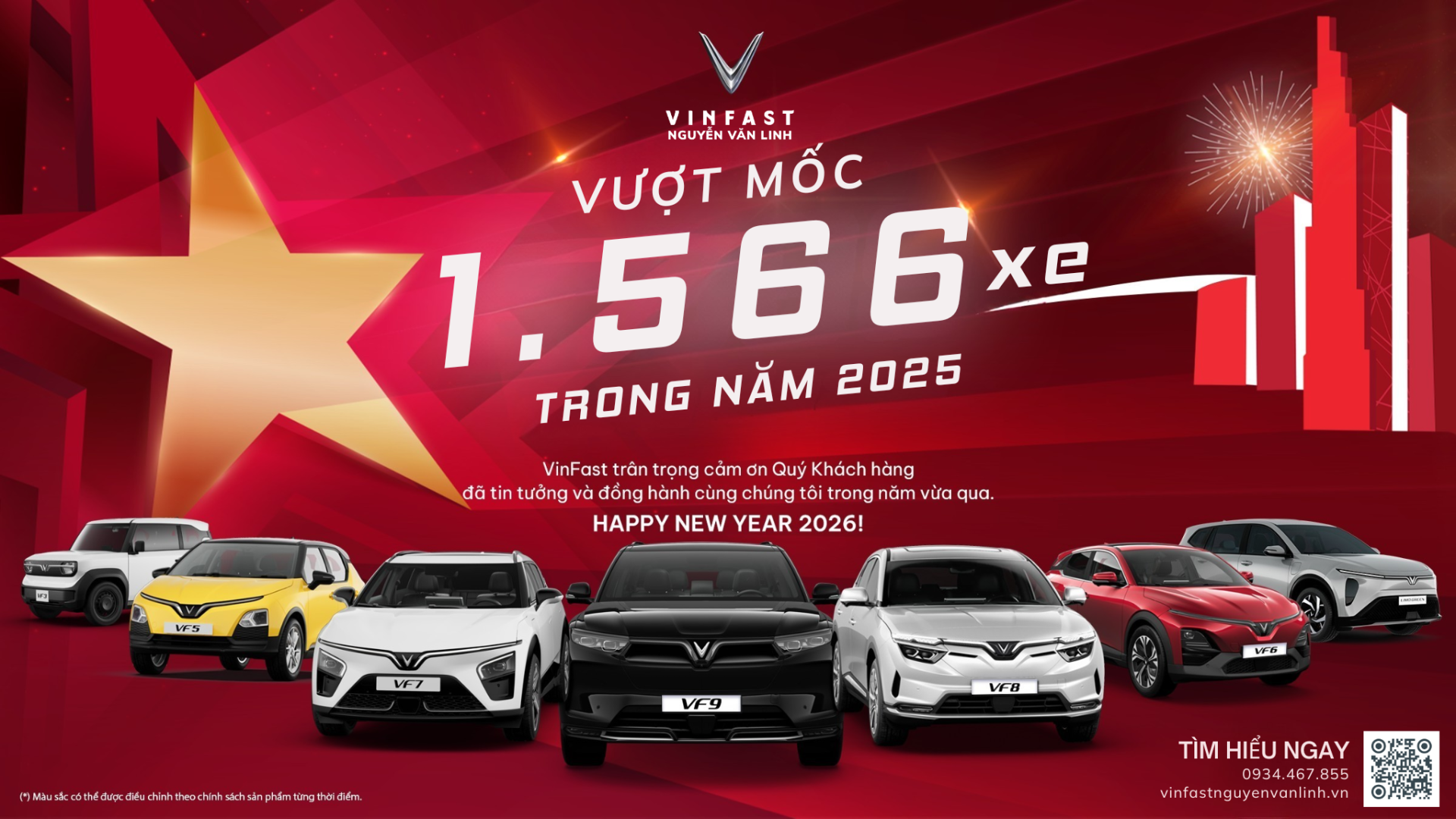 VinFast Nguyễn Văn Linh vượt mốc 1566 xe trong năm 2025